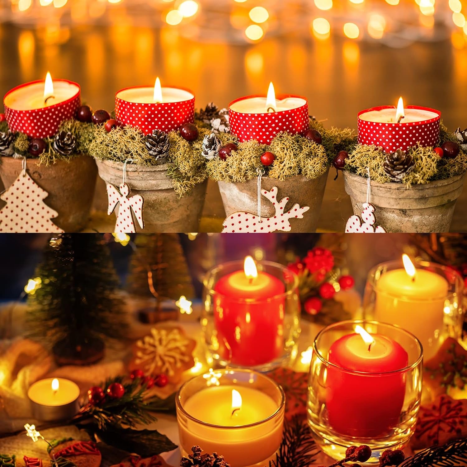 Candle Making Kit, 60Pcs Candle Wicks, 60Pcs Candle Wicks Sticker, 1Pc Candle Wax Pouring Pot, 2Pcs 3-Hole Wicks Centering Devices, 1Pc Mixing Spoon, DIY Candles Craft Tools