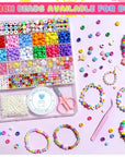 Bead Bracelet Making Kit, Friendship Bracelets Making Beads Kit, Pony Beads Charms Beads Clay Flower Letter Beads for Jewelry Making Kit, DIY Arts and Crafts Gifts for Girls Age 6 7 8 9 10-12