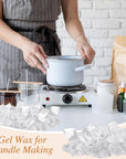 6 LB Gel Wax for Candle Making, Jelly Wax Melts Clear Candle Wax Gel Candle Wax Clear Wax with Candle Wick and Wooden Candle Wick Centering Device for or Candle Making Candles Supplies