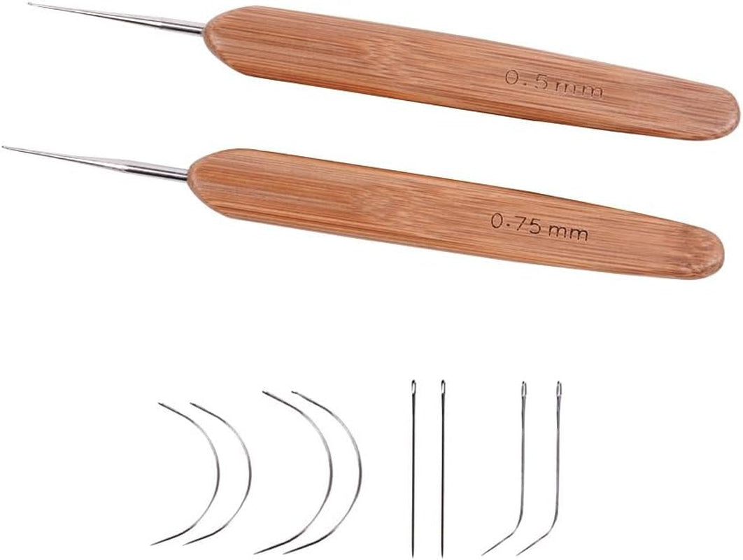 2Pcs/Set Dreadlock Crochet Hook for Hair Dreadlock Needle Tool for Craft Dreadlock Crochet Needles (1 Hook 0.5Mm + 1 Hook 0.75Mm)