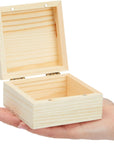 6 Pack Unfinished Wooden Boxes with Hinged Lids, Pinewood Magnetic Wood Box for Crafts, Jewelry Storage (3.5 X 3.5 X 2 In)