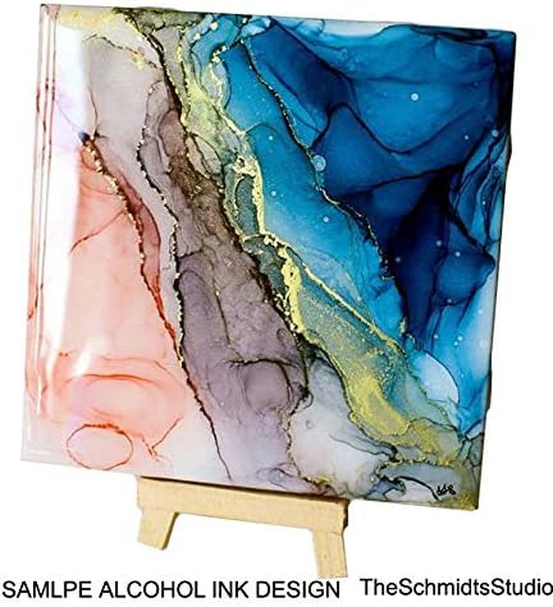 12 Pack of Glossy White Glazed Ceramic Tiles for Alcohol Ink Painting, Decorating, Arts & Crafts, 4.25 X 4.25 Inch Square, Ready-To-Paint Ceramics