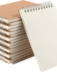 20 PCS A6 Size Top Spiral Bound Sketch Notebooks, Blank Kraft Brown Cardboard Cover Sketch Pad for Animation, Sketching, Drawing, Doodling and Journaling, 60 Sheets for Each Pad