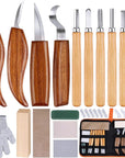 26-In-1 Wood Carving Kit with Detail Wood Carving Knife, Whittling Knife, Wood Chisel Knife, Gloves, Carving Knife Sharpener for Spoon, Bowl, Kuksa Cup (26PCS)