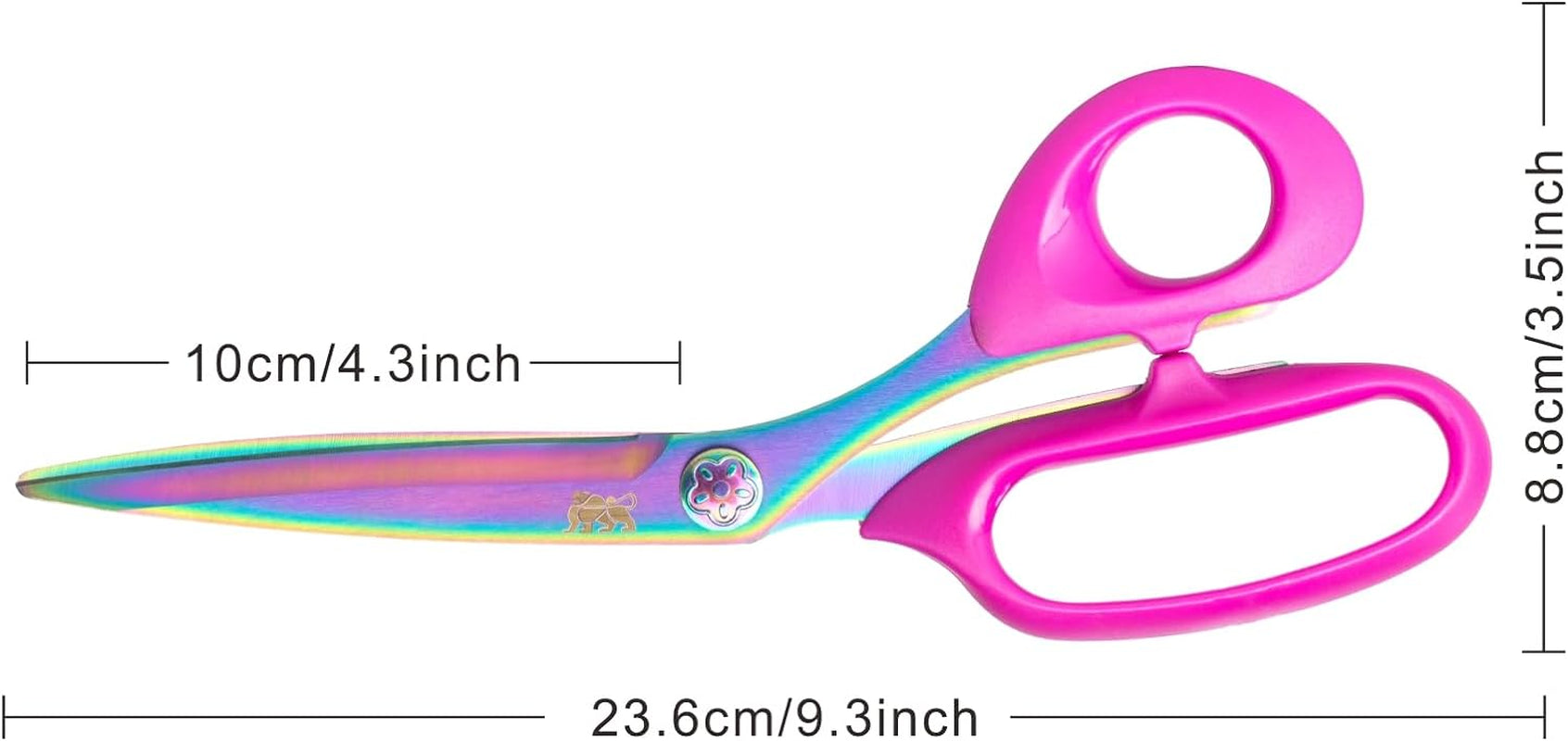 Right Handed Scissors Adults,Titanium Coating Forged Stainless Steel,Comfort Grip Shears,Super-Sharp, for Office Home General Use Professional Crafting, 9.3 Inch