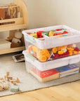 Plastic Storage Box with Removable Tray Caddy, Clear Art Supply Craft Organizers and Storage Bin, Playroom Container Organizer with Lid for Lego, Bead, Crayon, Tool, Sewing, Playdoh, Toy
