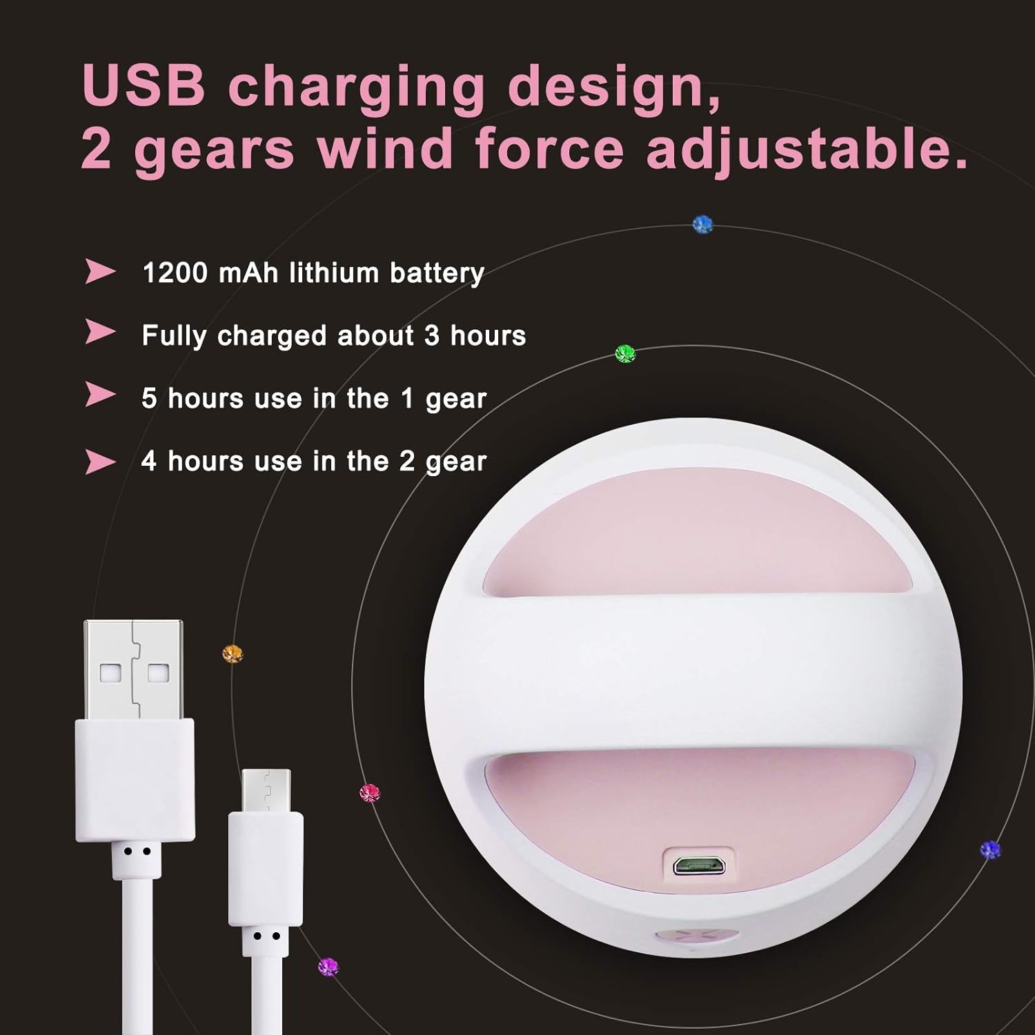 Diamond Painting Tools for Drill Quicker Picker,  Diamond Painting Accessories Tool for Sweep Spilled Diamonds Picker Vacuum Quicker Picker Organizer Spilled Drill with USB Charger, Brush (Pink)