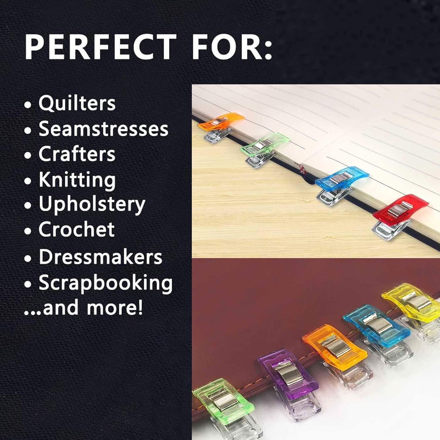 150 PCS Multipurpose Sewing Clips, Clips for Sewing, Quilting Clips for Fabric Sewing Binding Crafting, Assorted Bright Colors