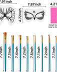 31 Pieces Face Stencils Kit, 17 Reusable Large Face Paint Stencils, 4 Small Stick Paint Stencils and 10 Pieces Painting Brushes for Kids Face Painting, Tattoo Stencils, Holiday Halloween Makeup