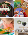 6 Pack Wood Circles for Crafts 14 Inch Unfinished Wood Slices Blank Wooden Door Hanger Sign round Wood Discs with Bows Twine Glue Point for DIY Crafts Painting Christmas Home Holiday Decor