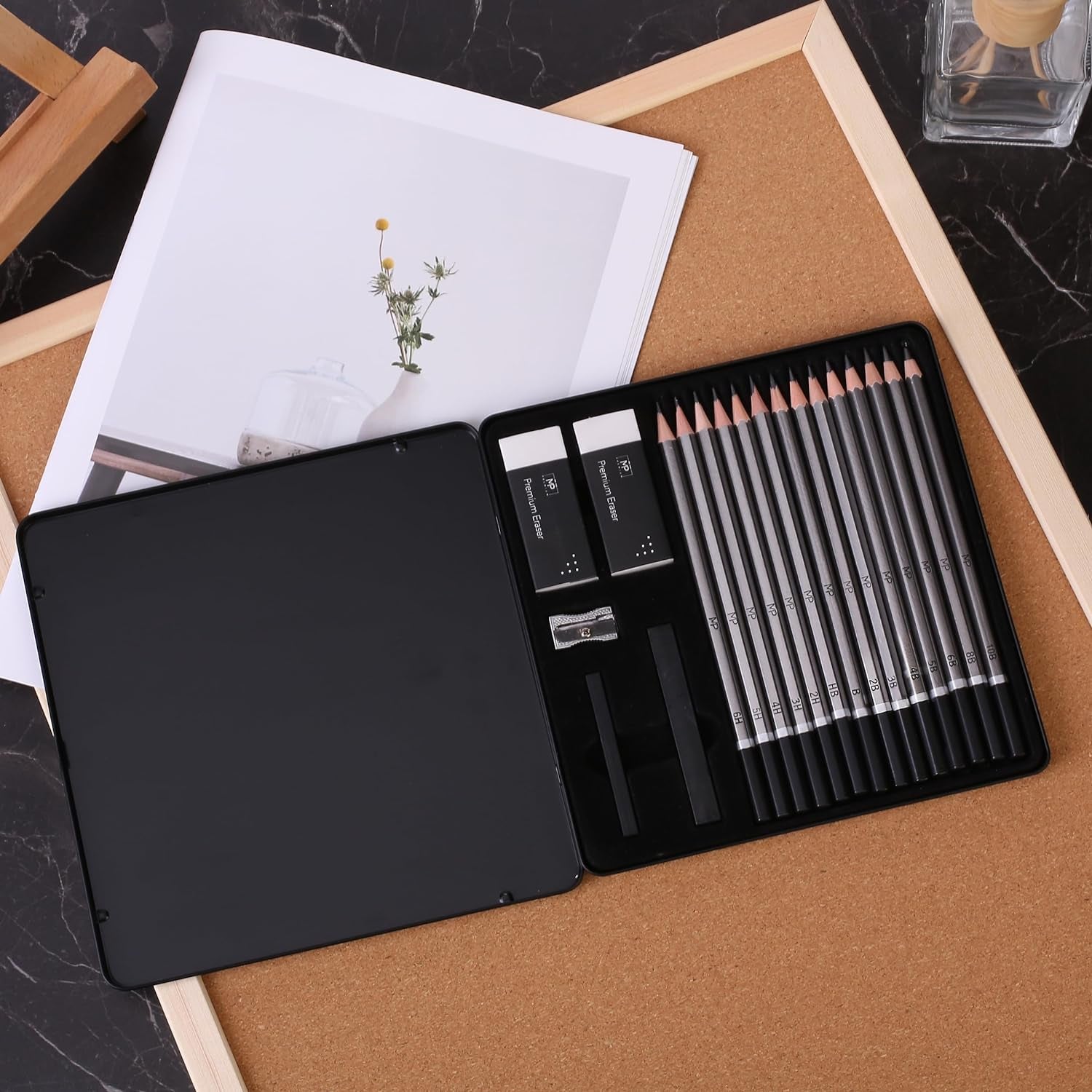 - Sketch Pencils for Drawing, 19 Pcs, Drawing Pencils for Sketching with Graphite Sticks, Erasers and Sharpener, Sketching Pencils, Art Pencils for Sketching, Graphite Pencils, Artist Pencils