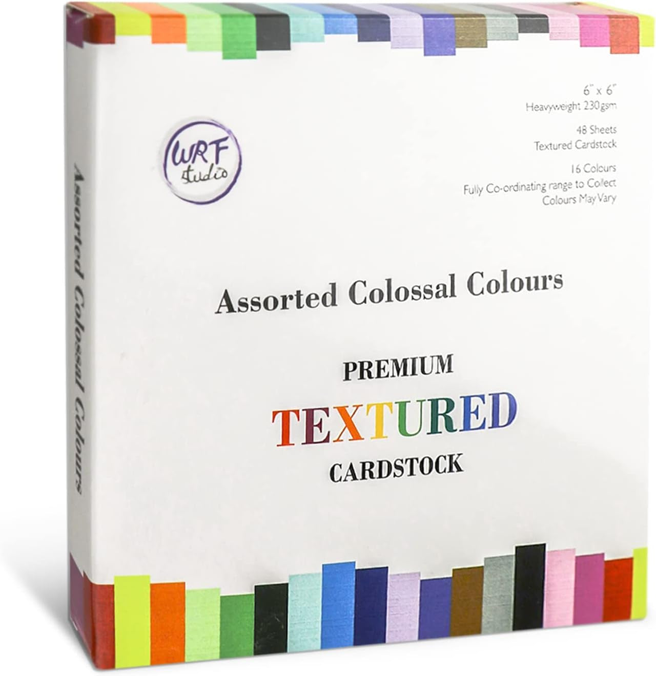 48 Sheets 12X12 Square Solid Core Colorful Cardstock Textured 80 Lb Multi Colored Card Stock Paper 16 Assorted Colors for Cricut Card Making