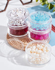 15G/15ML Stackable round Plastic Containers 5 Column(5 Layer/Column) Bead Storage Jars for Seed Beads, Nail Art Glitters, Diamond Drills
