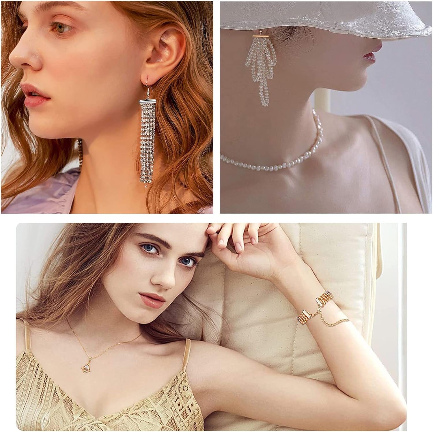 240Pcs Slide on End Clasp Tubes Slider End Caps Crimp End Tube Slider Clasp for Bead Loom Slide Tube End Bar for Multi-Strand Necklace Bracelet Jewelry Making Platinum Golden 10~40Mm