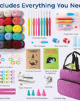 Ultimate Beginner Crochet Kit for Adults and Kids - Learn to Crochet with Complete Crochet Starter Kit - Perfect Crocheting Kit for Beginners - Includes 20 Yarn Skeins, 9 Hooks, Crochet Book