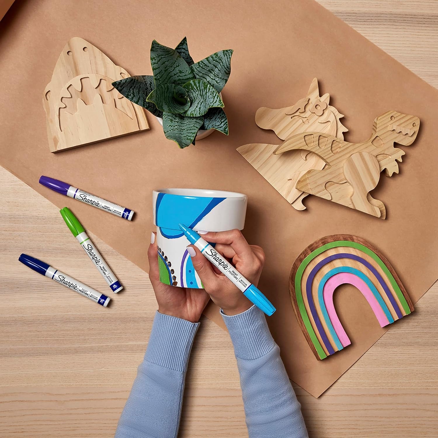 Oil-Based Paint Markers, Medium Point, Bright Colors, 5 Count - Great for Rock Painting