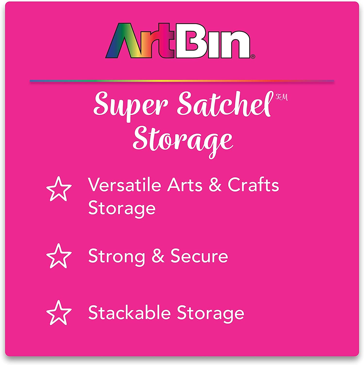 9007AB Super Satchel with Removable Dividers, Portable Art &amp; Craft Organizer with Handle, [1] Plastic Storage Case, Clear