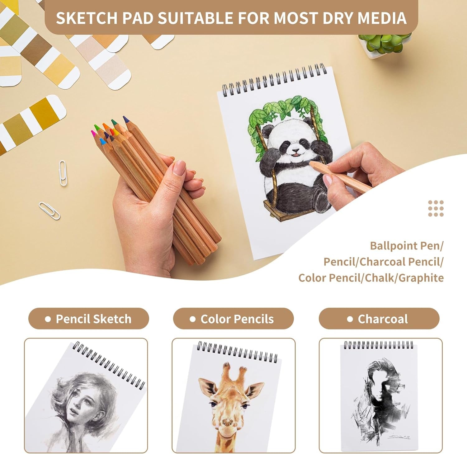 2 Pack Sketch Book, 5.8” X 8.3” Small Sketch Pad,100Gsm/68Lb Sketchbook for Drawing, A5 Drawing Paper, Thick Small Drawing Notebook for Painting Beginner, Artist (50 Sheets/Pack)