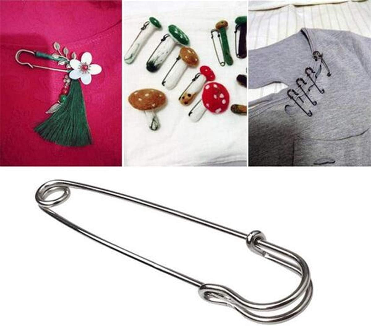 Pack of 30 Large Safety Pins, 2.76&quot; Heavy Duty Blanket Pins Bulk Steel Spring Lock Pins Fasteners for Blankets Crafts Skirts Kilts Brooch Making