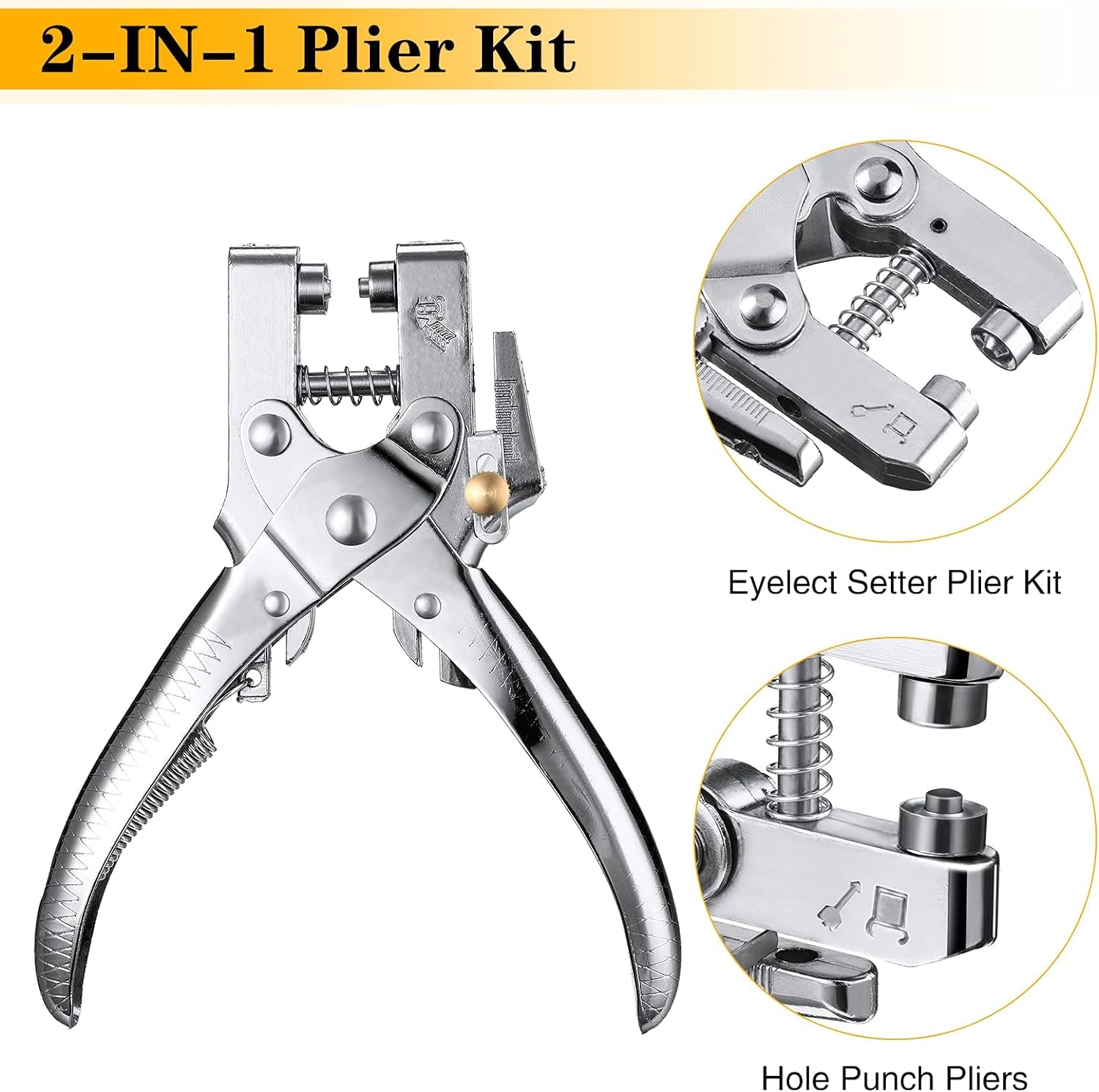 3/16 Inch Grommet Tool Kit Grommet Eyelet Plier Set Eyelet Hole Punch Pliers Grommet Hand Press Pliers with 200 Pieces of Grommets Eyelets for Shoes Clothes Bags Craft Supplies