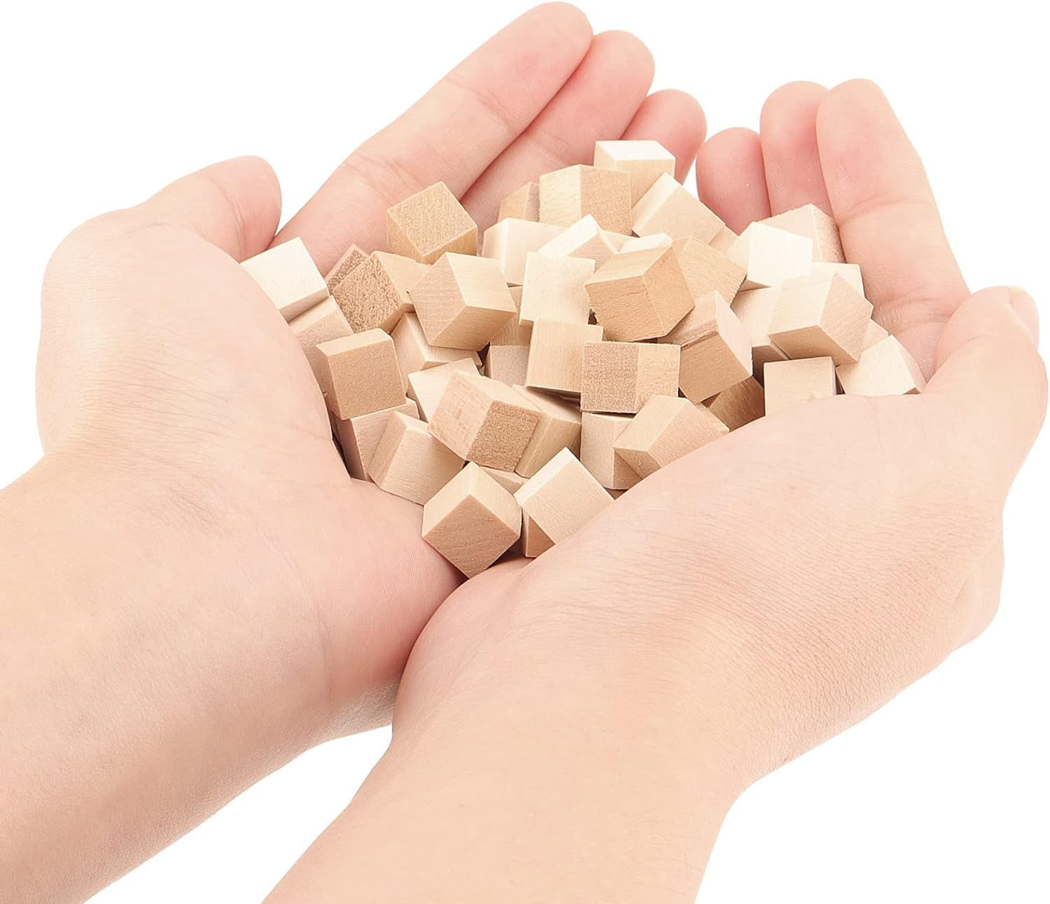 Unfinished Wooden Blocks 1Cm, Pack of 500 Small Wood Cubes for Crafts and DIY Home Decor