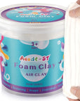 White Moldable Cosplay Foam Clay (500 Gram) - High Density Air Dry Clay, Modeling Clay for Intricate Designs, Figures, Masks, Craft Projects,Great for Cutting, Sanding or Shaping with Tools.
