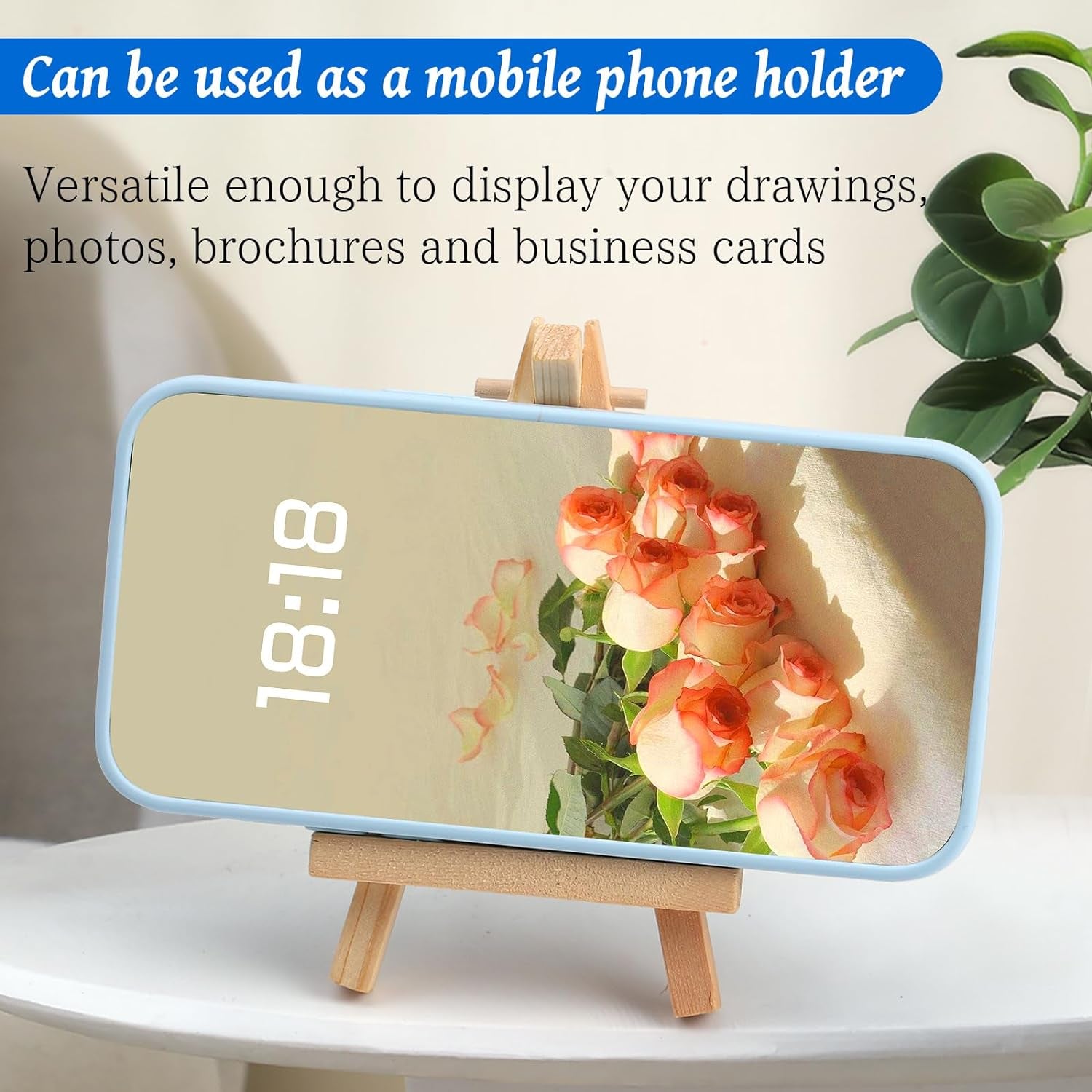 16 Pcs 5 Inch Mini Wood Display Easel, A-Shaped Small Wood Easel for Displaying Small Canvases, DIY Crafts, Photos, Gift, Home Decoration