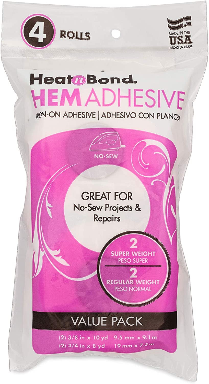 Hem Iron-On Adhesive, Variety Pack, Regular and Super Weight