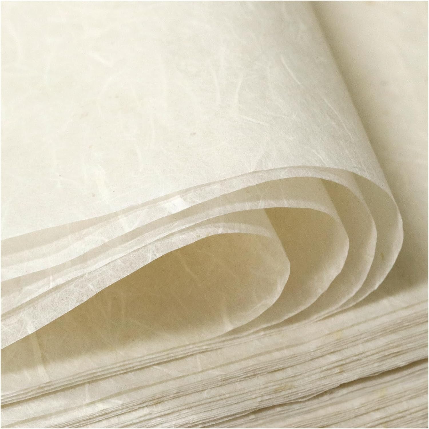 50/100 Sheets  A4 Mulberry Paper Sheets Natural Fiber Rice Paper,8.3X11.7In Natural Decoupage Tissue Paper for Writing Painting, Decorative Paper, Card Making Paper DIY Craft