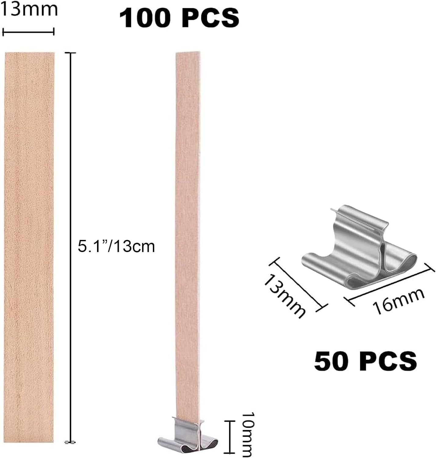 230 PCS Wooden Candle Wicks for Candle Making 0.5Mm Natural Candle Wood Wicks Wick Stickers Wick Clips Candle Cores Kit for DIY Candle Making Craft