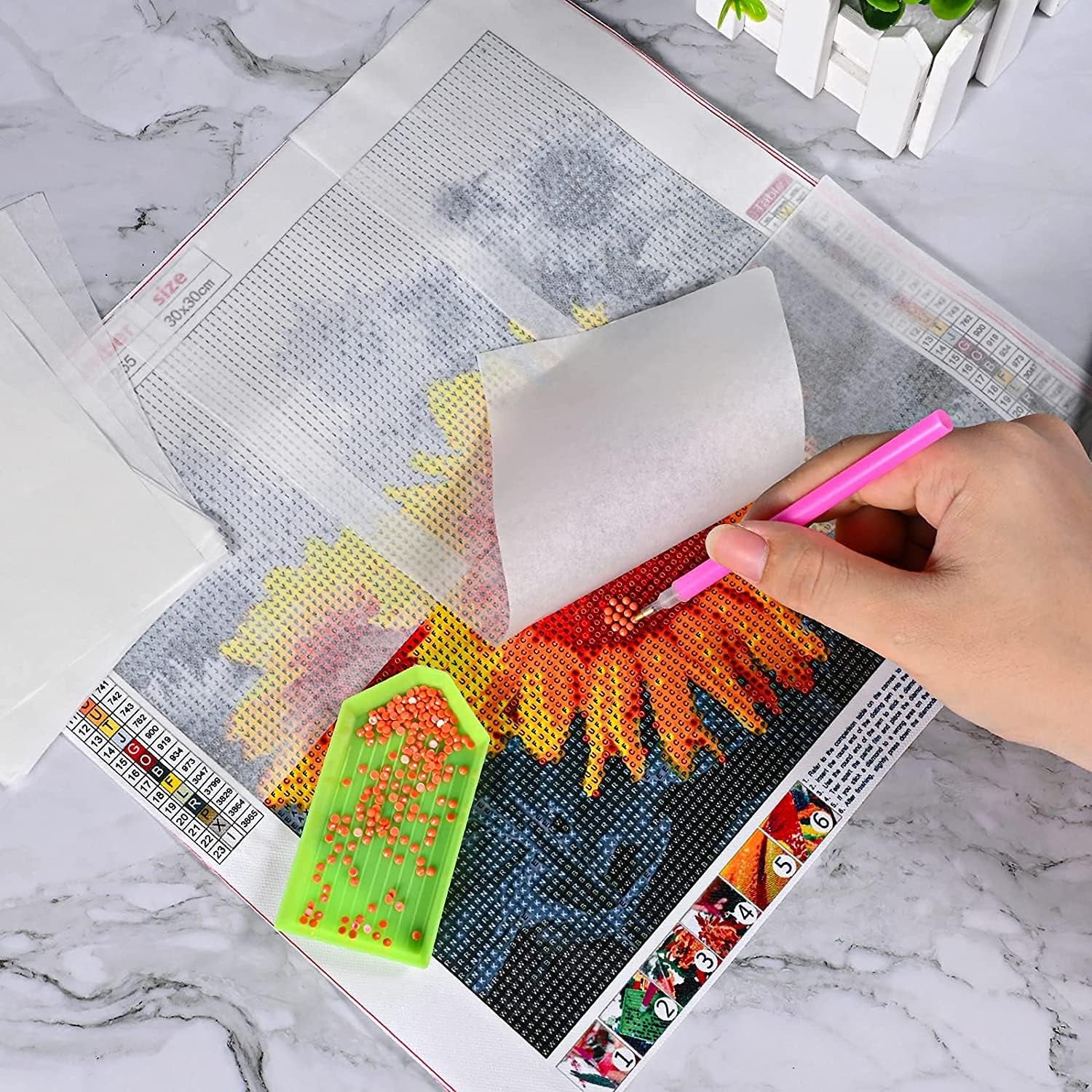 300 Pieces Diamond Painting Release Paper 15 X 15Cm and 15 X 10Cm Non-Stick Silicone Release Paper Double-Sided 5D Diamond Painting Accessories Cover Replacement Paper