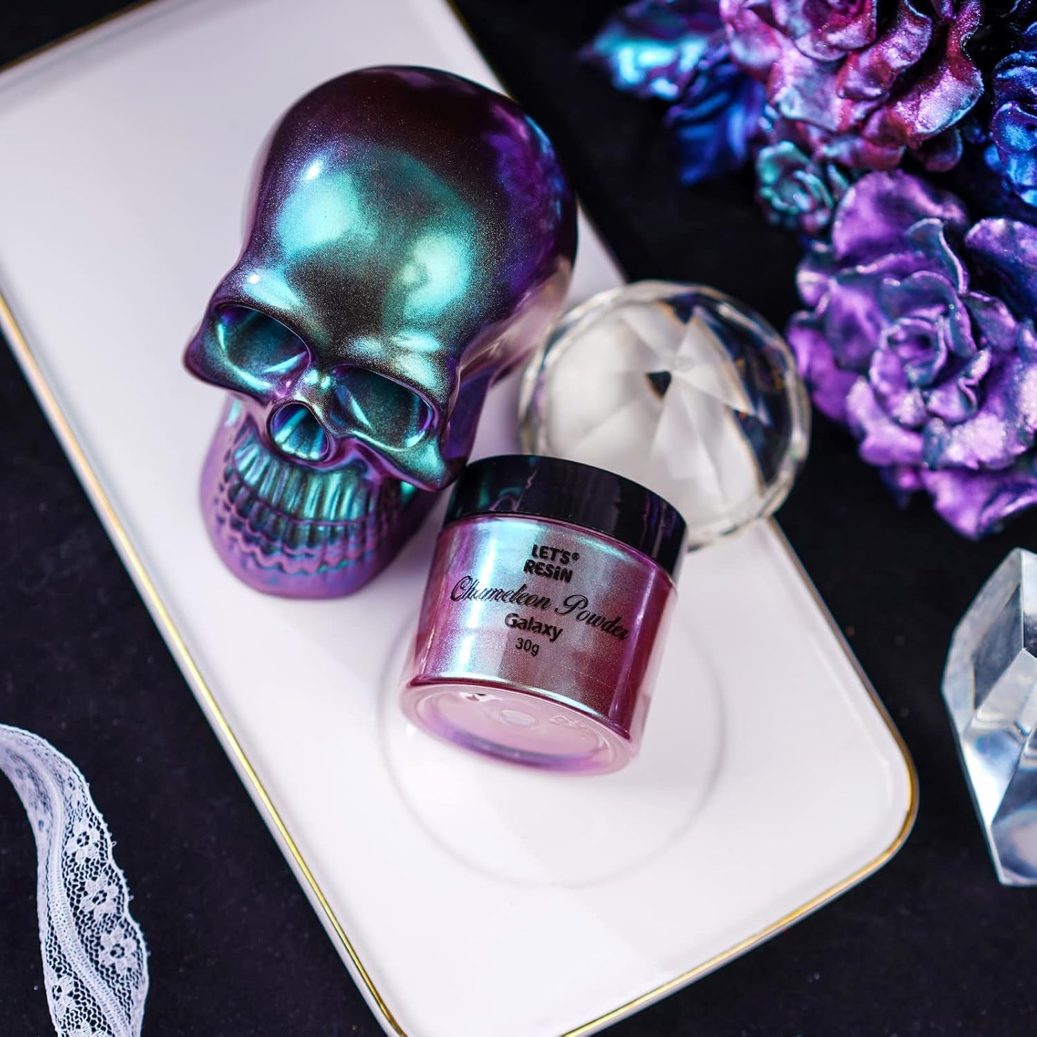 Mica Powder, 30G Color Shift Mica Powder for Epoxy Resin/Tumbler, Galaxy Chrome Powder Pigment for Nails Art, Painting,Soap Making, Candle Making,Slime