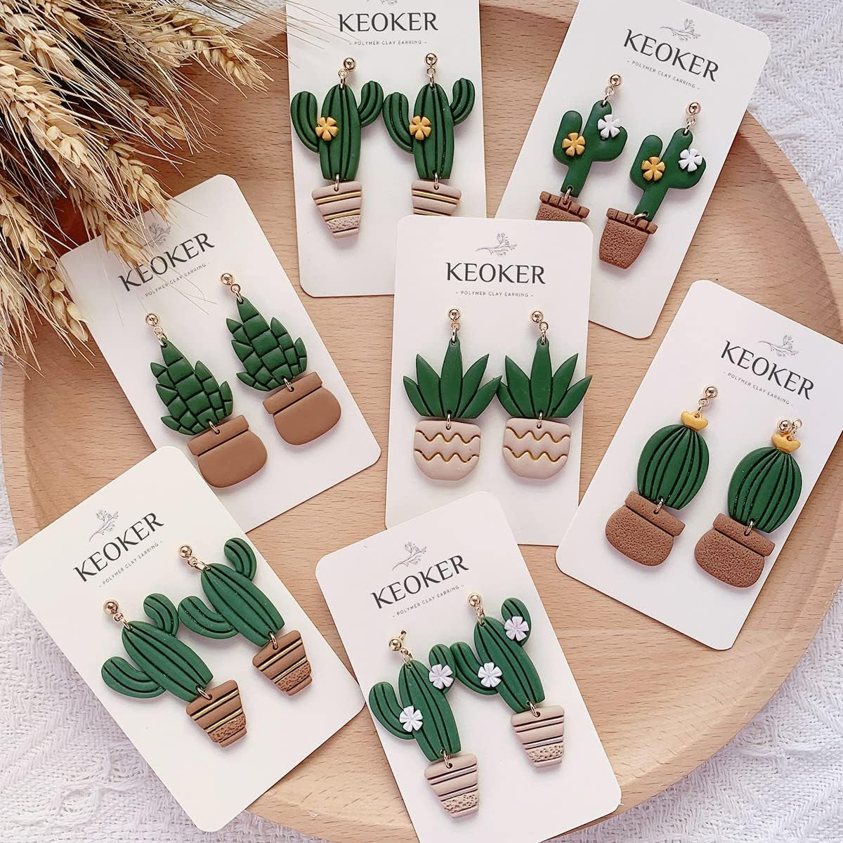 Clay Cutters for Polymer Clay Jewelry, Cactus Polymer Clay Cutters for Earrings Jewelry Making, 10 Shapes Potted Plant Clay Earrings Cutters, Clay Cutters (Potted Plant Clay Cutters)