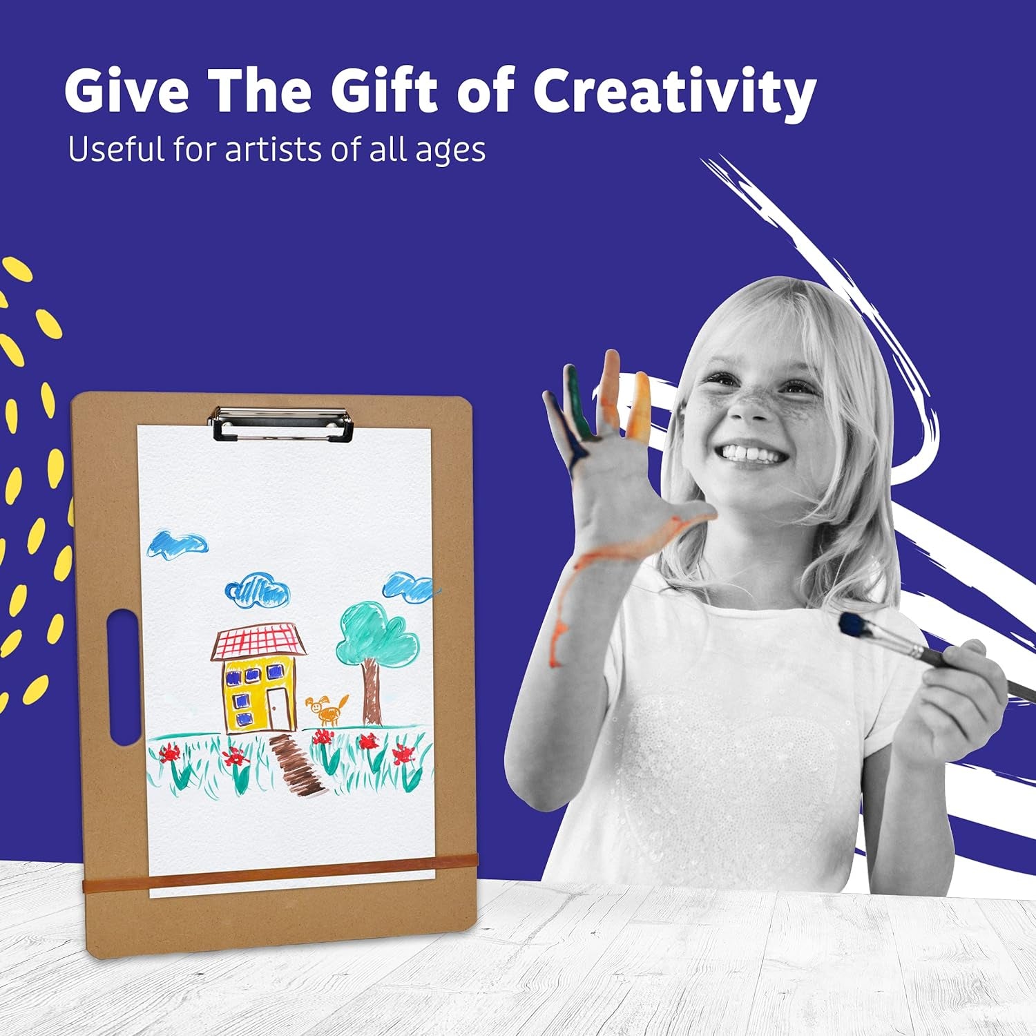 Drawing Board - 13 X 17 Sketch Boards with Handle for Drafting Art - Portable Wooden Clipboard for Class or Studio Fit in Artists Tote