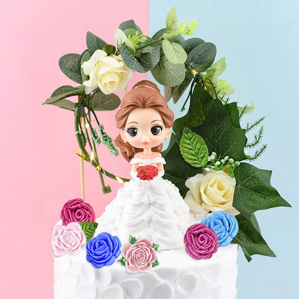 Roses Collection Fondant Mold-Rose Flower and Leaves Shapes Silicone Mold for Sugarcraft Cake Decoration, Cupcake Topper, Polymer Clay, Candy, Chocolate, Soap Wax Making Crafting Projects