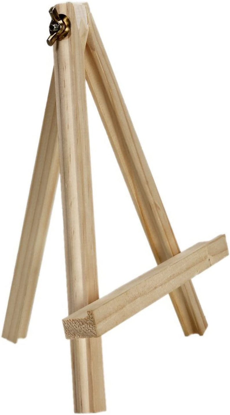 AUVOTTOKA Portable 9" Wood Tripod Tabletop Display Easel for Artist Painting, Sketching, Displaying Photos, Decorative Plates and More