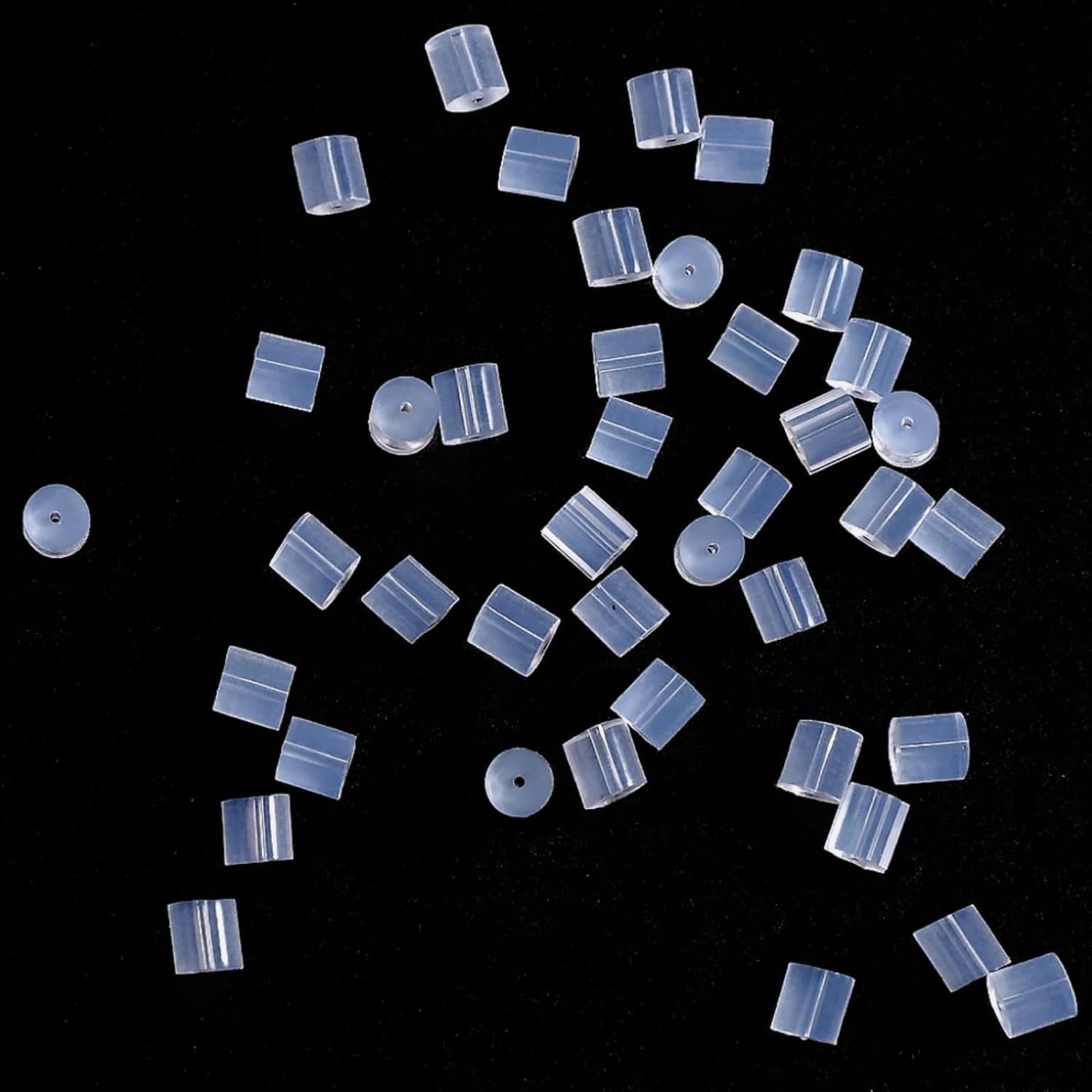 Clear Earring Backs, 200PCS Plastic Earring Stoppers, Tube Earring Findings, Hypo-Allergenic Jewelry Accessories