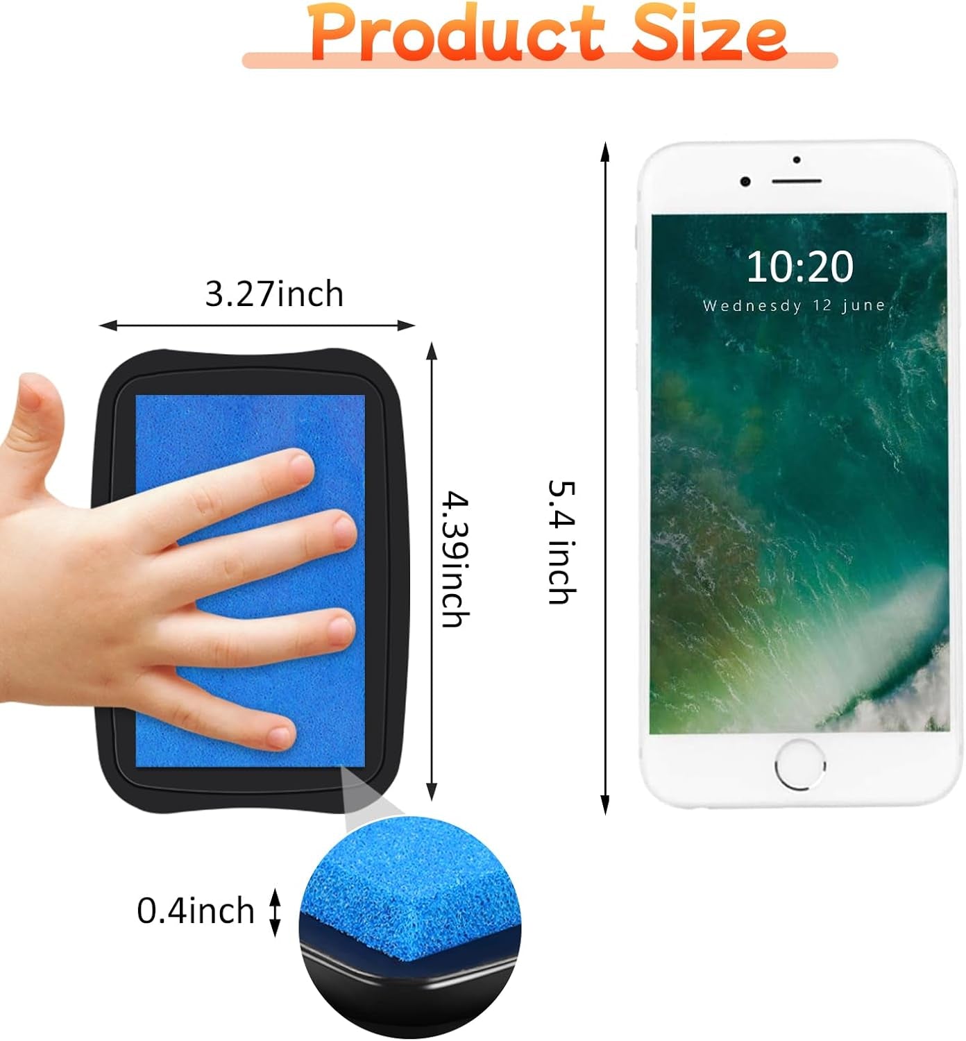 Large Finger Ink Pads for Kids Washable Craft Ink Stamp Pads, 16 Color DIY for Rubber Stamps, Paper, Scrapbooking, Wood Fabric, Best Gift for Kids(3.27"X4.39")