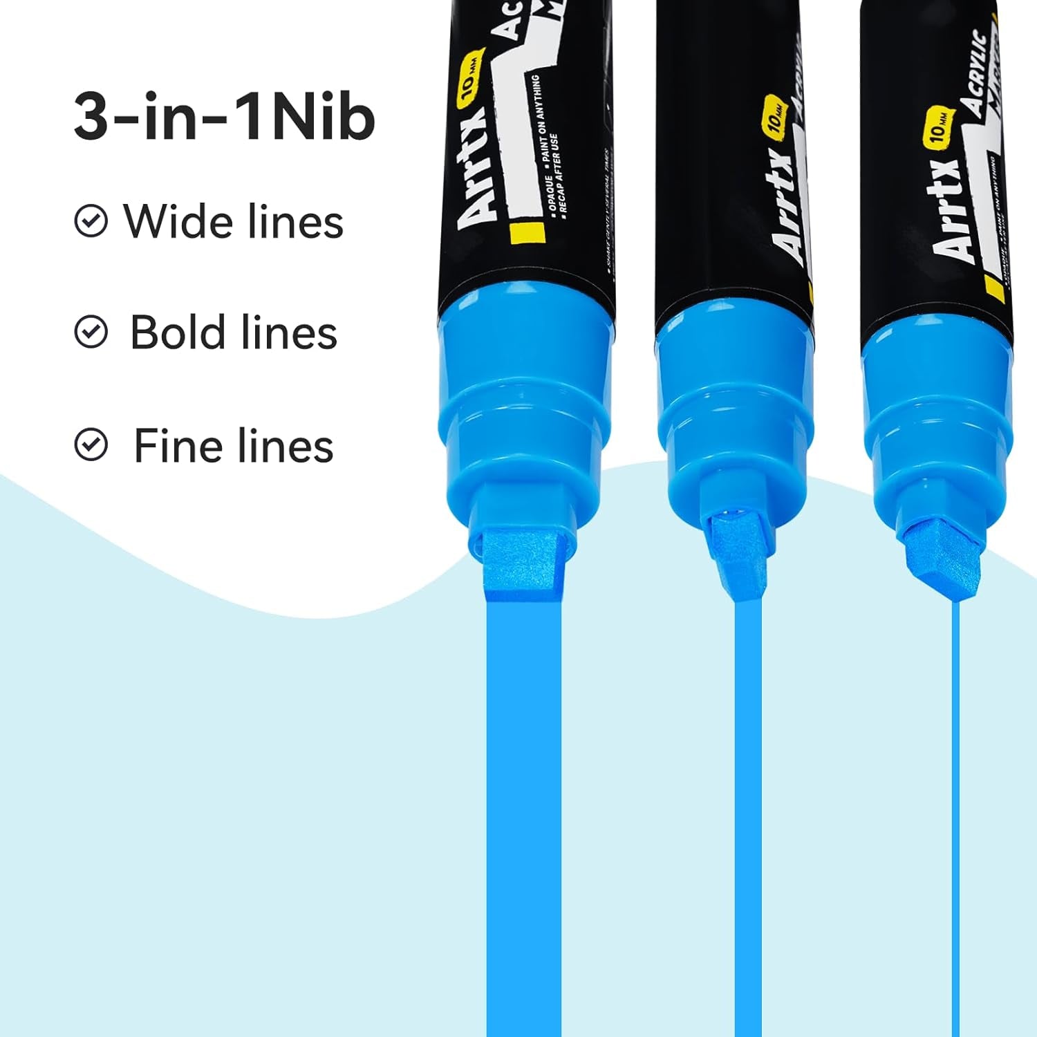 Jumbo Poster Markers, 10Mm Jumbo Felt Tip 12 Colors, Acrylic Paint Markers Permanent Paint Pens for Rock Painting, Blackboards, Windshield, Outdoor Paintings DIY Crafts Making