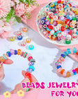 400 Pieces Large Hole Beads Bulk European Craft Beads Large Hole Beads for Jewelry Making 10 Mm/ 0.47 Inches Mixed Color Resin Beads for DIY Bracelet Necklace(Vivid)