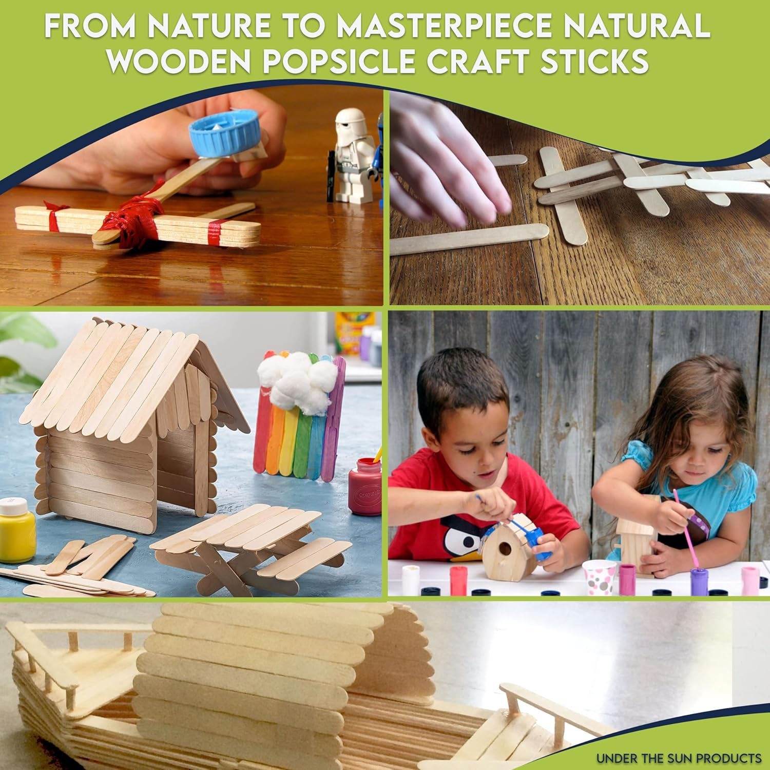 4.5" Natural Wooden Popsicle Craft Sticks - Package of 200Ct (Traditional Plain - 4.5")