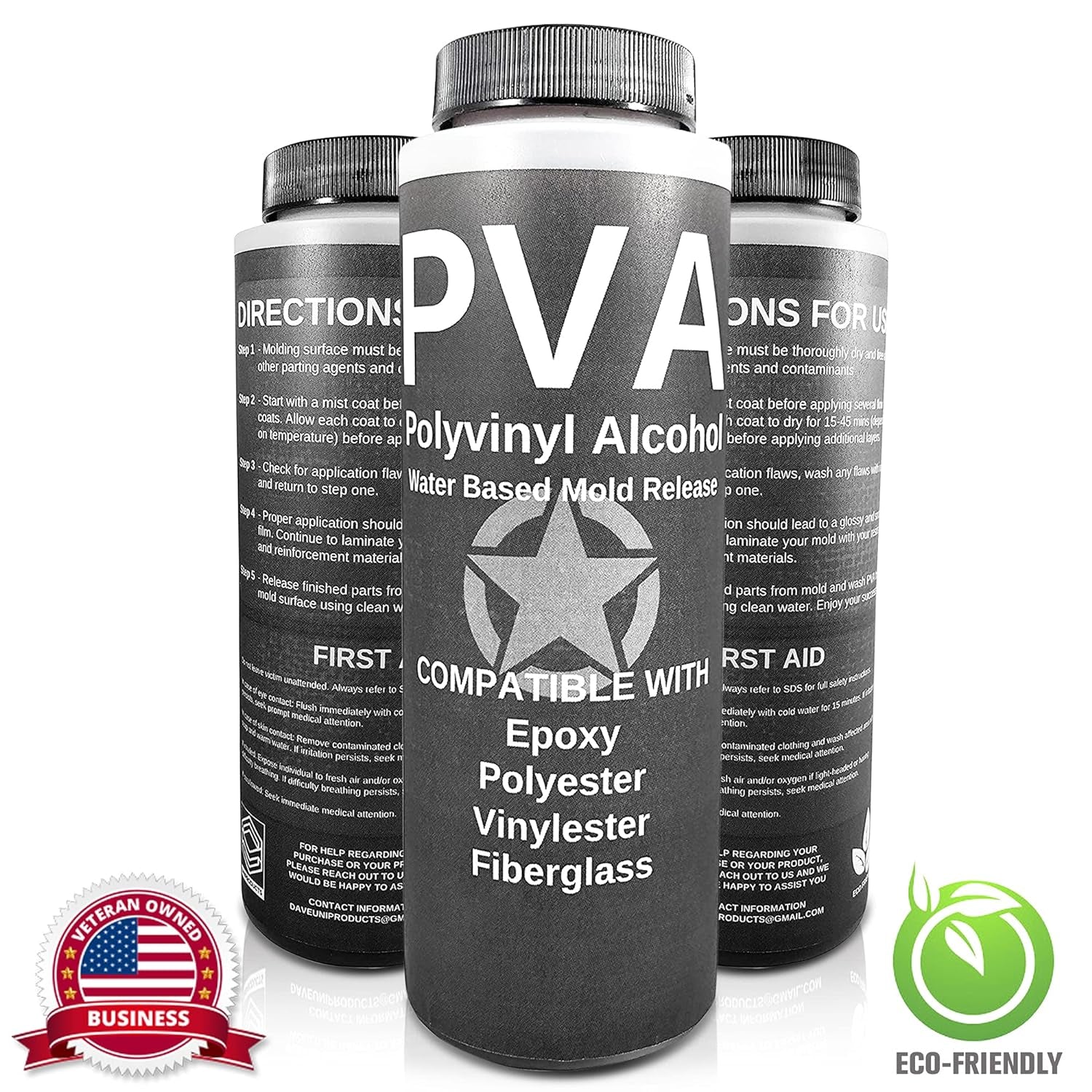 PVA Water Based Mould Release - Polyvinyl Alcohol Agent for Epoxy, Polyester, Vinyl Ester, Resin, Gel Coat, Polyurethane Foam, Silicone-Spray or Brush-On Film for Sculpture and DIY Projects