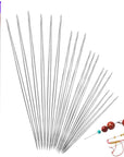 18 Pieces Beading Needles, 6 Sizes Seed Beads Needles Big Eye Beading Needles Collapsible Beading Needles Set for Jewelry Making with Needle Bottle