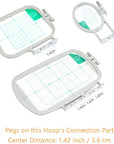 Embroidery Hoops for Brother SE700 SE600 PE535 PE550D PE545 SE400 PE525 PE540D PE500 SE625 SE425 M380D Innovis Babylock Brother Embroidery Machine Hoop (3In1 Set)