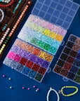 72 Colors 6Mm Glass Beads for Jewelry Making,3000Pcs+ round Crystal Glass Beads Bracelet Making Kit with Accessories, Bead Starter Kit Crafts Gifts Set Suitable for Teen Adults
