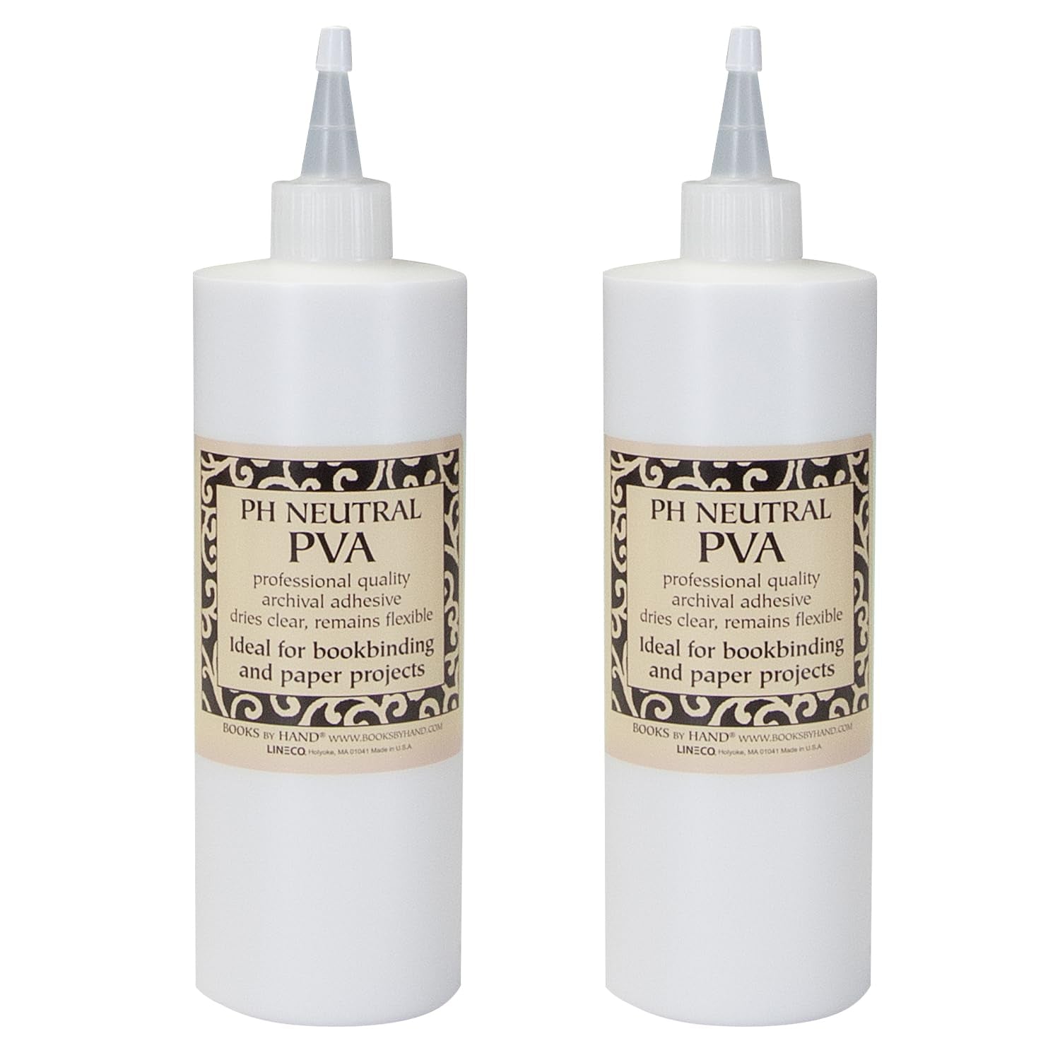 Books by Hand Ph Neutral Adhesive, Archival Quality Acid-Free Dries Clear and Quick Water Soluble Lay-Flat Property, 16 Ounces (1 Pack)