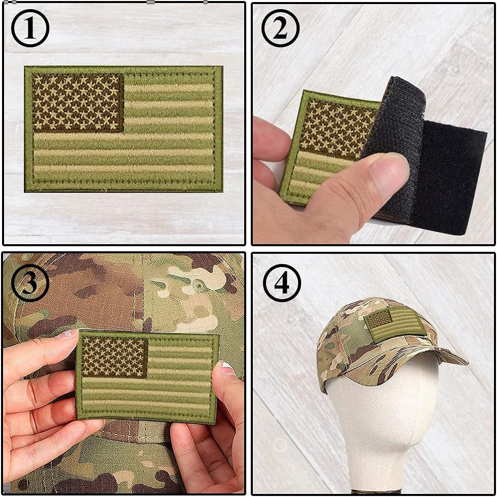 American Flag Patch, 10 Bundle-Set, Tactical Morale Military Patches of USA US for Backpacks Hat Army Gears Etc