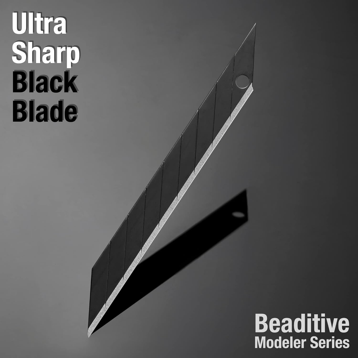 Detail Craft Knife Blades (30 Pcs) - 30 Degree Snap-Off Utility Knife Blade - Art, Craft, Model Making (Ultra Sharp Black)
