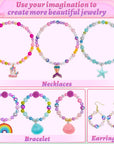 773Pcs Mermaid Charm DIY Bead Kit for Kids Girls with Pearl Starfish Shell, Ocean Beads with Mermaid for Bracelet Necklace Making