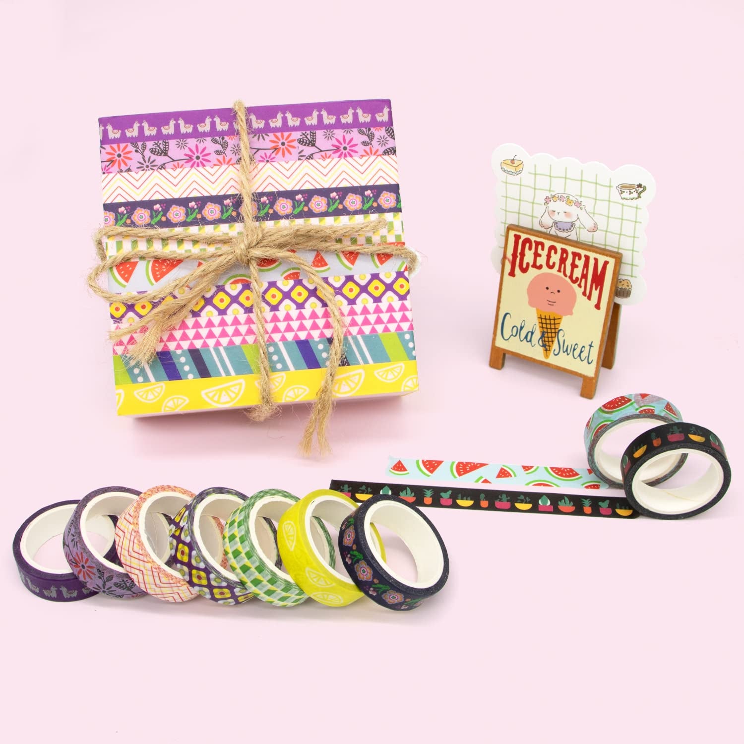 30 Rolls Washi Tape Set - 10Mm Wide, Colorful Flower Style Design, Decorative Masking Tape for DIY Craft Scrapbooking Gift Wrapping